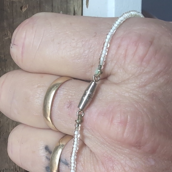 Vintage Hand Painted Glass Bead & Seed Bead Necklace - Picture 4 of 5